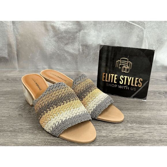 Lucky Brand Shoes - Lucky Brand Women's Nanssi Woven Mule Sandals - Natural Multi 10M